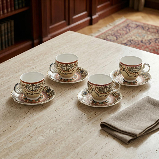 Lucky Art Rosea Bone 4’lü Klasik Form Çay Fincanı Seti 175 Ml