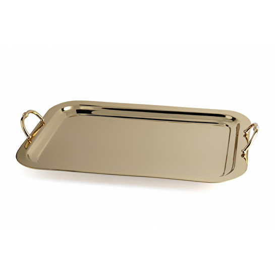 Lucky Art Gold Paslanmaz Çelik Dekoratif Büyük Tepsi 63 Cm