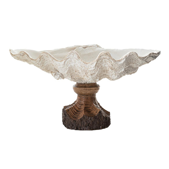 Mudo Home Shell Dekorati̇f Kase Beyaz 45x25x23 Cm