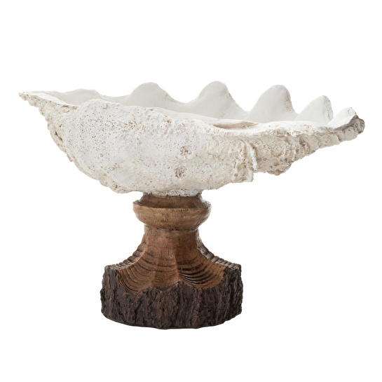 Mudo Home Shell Dekorati̇f Kase Beyaz 45x25x23 Cm