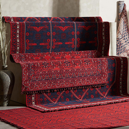 Mudo Home Jina Bold Hali Kirmizi Laci̇vert 160x230