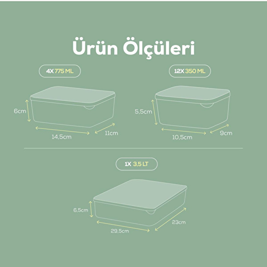 Vienev 17'li Buzdolabı Düzenleyici Organizer Mikrodalgaya Uygun Difriz Saklama Kabı Yeşil