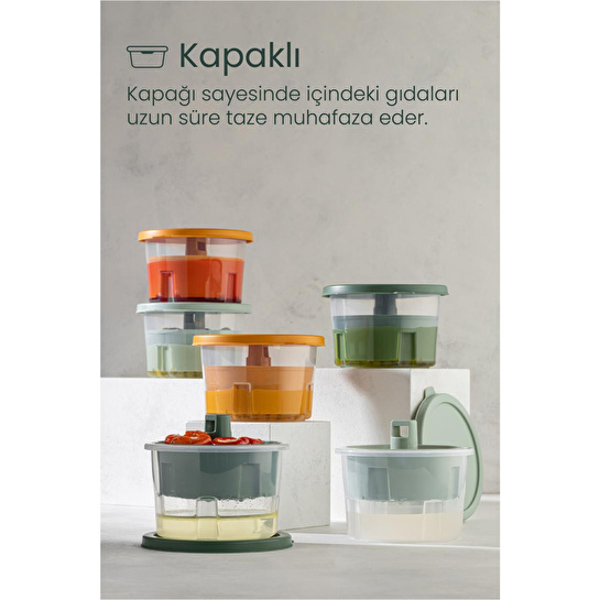 Vienev Sunumluk Zeytin Turşu Peynir Çok Amaçlı Süzgeçli Saklama Kabı Sarı