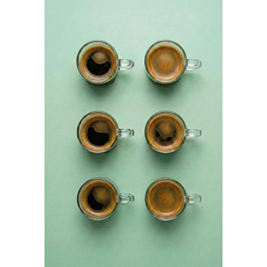 Vienev Şeffaf Kulplu 6'lı Cam Espresso Bardağı Seti - 95 Ml