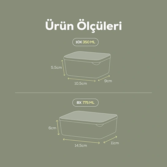 Vienev 18'li Buzdolabı Düzenleyici Organizer Mikrodalgaya Uygun Difriz Saklama Kabı Yeşil