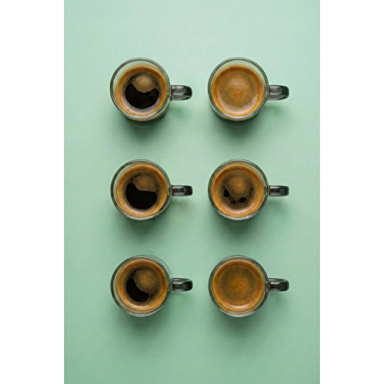 Vienev Gri Kulplu 6'lı Cam Espresso Bardağı Seti - 95 Ml