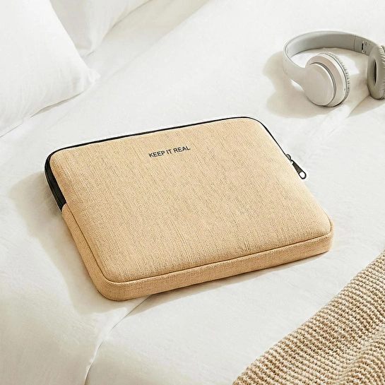 Ocean Home Textile Su İtici Leke Tutmaz Jüt Keten Tablet Taşıma Çantası / Kılıfı 27 X 21 X 2 Cm