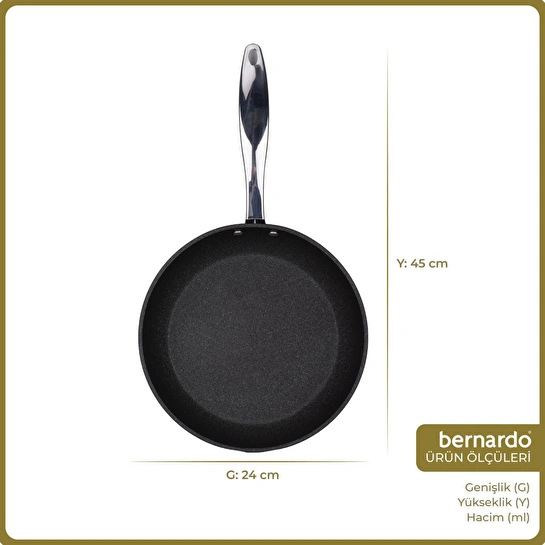 Bernardo Prime Stone Tava Siyah 24cm