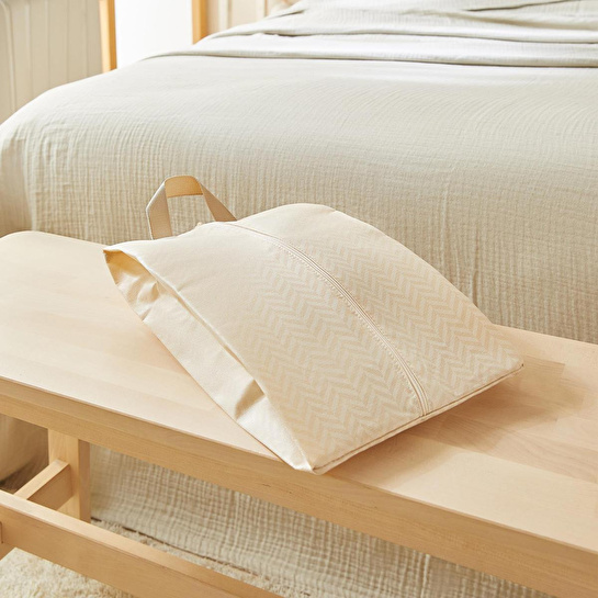 Ocean Home Textile Bej Balıksırtı Ayakkabı Düzenleyici Taşıma Çantası 22 X 40 X 9 Cm