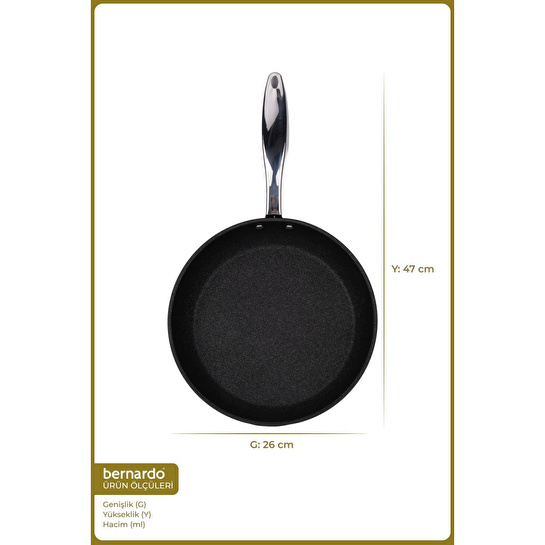 Bernardo Prime Stone Tava Siyah 26cm