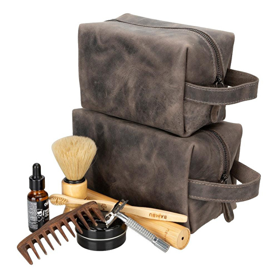 Bloominbag Voyage Cocoa Brown Hakiki Deri Dopp Kit – X Large
