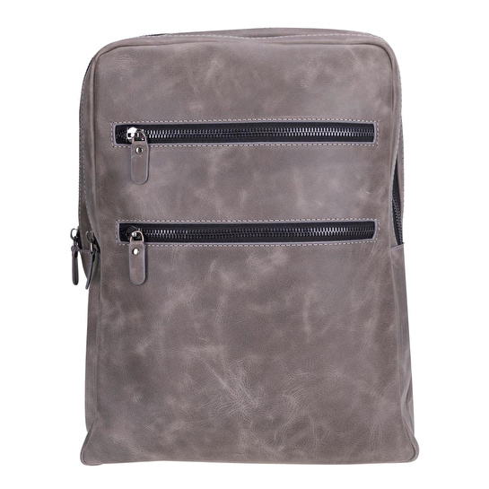 Bloominbag Atelier Ash Gray Hakiki Deri Laptop Sırt Çantası – 16” Uyumlu