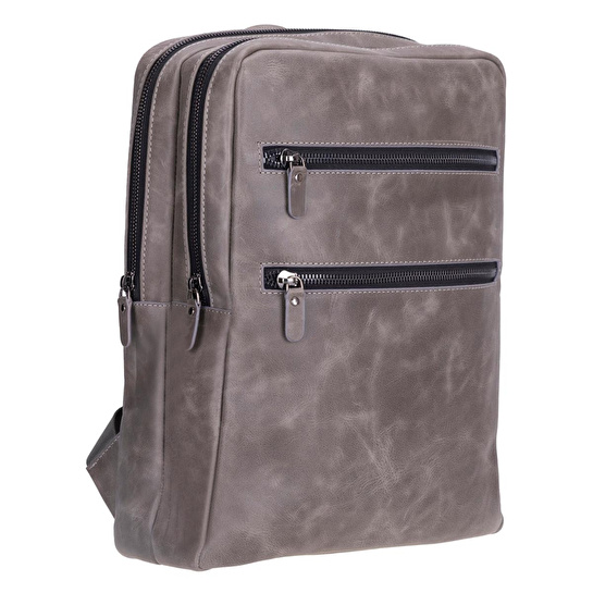 Bloominbag Atelier Ash Gray Hakiki Deri Laptop Sırt Çantası – 16” Uyumlu