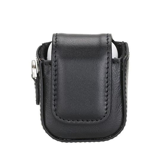 Bloominbag Aurel Onyx Black Charm Hakiki Deri Airpods Kılıfı – Airpods 1 & 2 Uyumlu