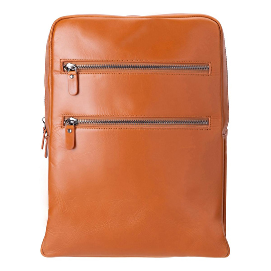 Bloominbag Atelier Classic Tan Hakiki Deri Laptop Sırt Çantası – 16” Uyumlu