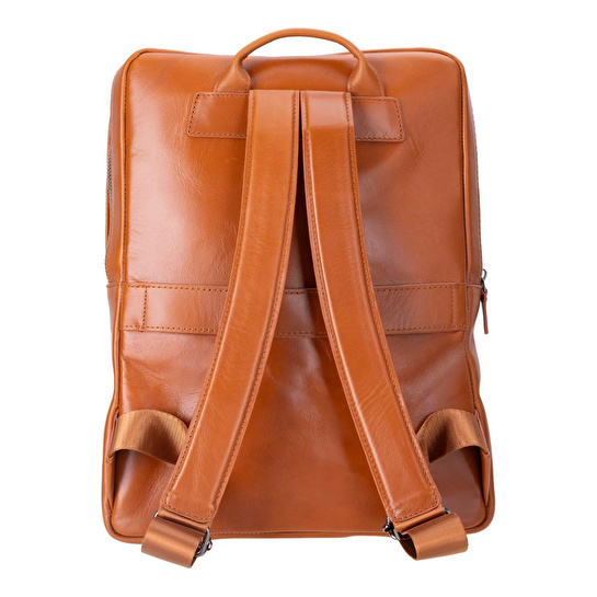 Bloominbag Atelier Classic Tan Hakiki Deri Laptop Sırt Çantası – 16” Uyumlu