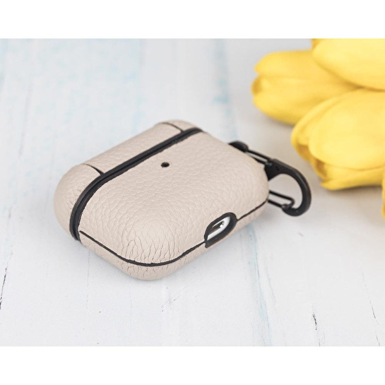 Bloominbag Aurel Snap Mocca Sand Hakiki Deri Airpods 3 Kılıfı – Charm Airpods Case