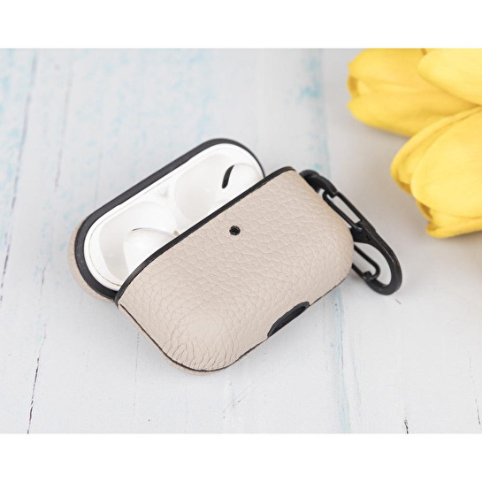 Bloominbag Aurel Snap Mocca Sand Hakiki Deri Airpods 3 Kılıfı – Charm Airpods Case