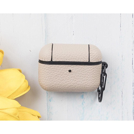 Bloominbag Aurel Snap Mocca Sand Hakiki Deri Airpods 3 Kılıfı – Charm Airpods Case