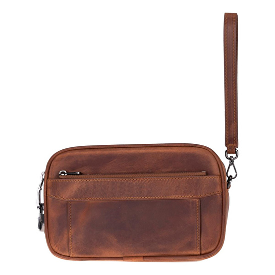 Bloominbag Forge Wrist Heritage Saddle Luxe Hakiki Deri Unisex Kilitli Clutch