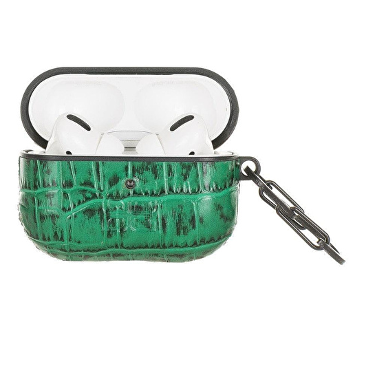 Bloominbag Aurel Hook Verdant Green Hakiki Deri Airpods Pro Kılıfı – Airpods Pro 1 & 2 Uyumlu