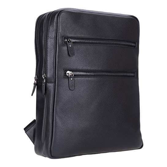 Bloominbag Atelier Onyx Black Hakiki Deri Laptop Sırt Çantası – 16” Uyumlu