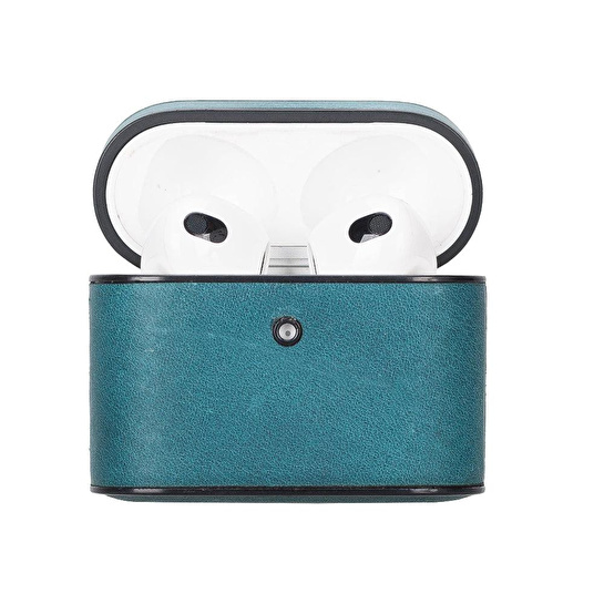 Bloominbag Aurel Clip Azure Sky Hakiki Deri Airpods 3 Kılıfı – Airpods 3 Uyumlu Charm Case