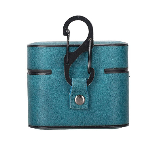 Bloominbag Aurel Clip Azure Sky Hakiki Deri Airpods 3 Kılıfı – Airpods 3 Uyumlu Charm Case