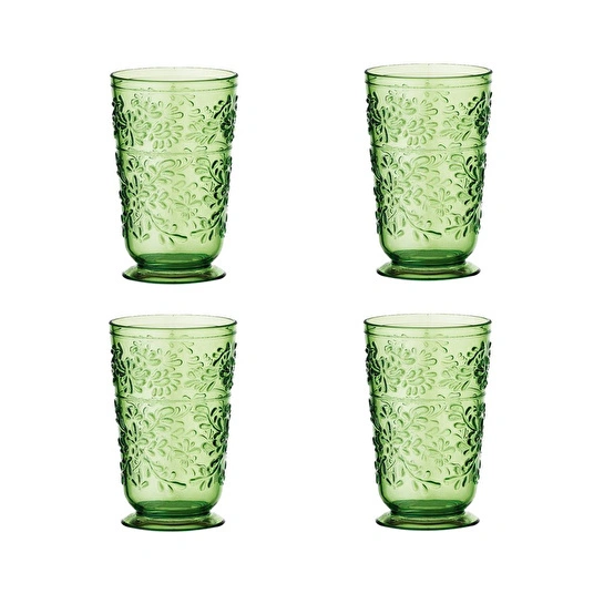 Lucky Art Laurus Akrilik Yeşil 4’lü Bardak Seti 450ml