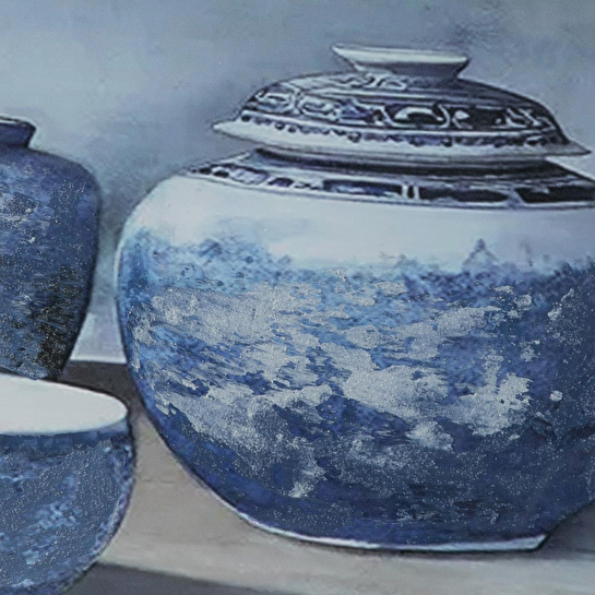 Mudo Home Blue Veil Çerçeveli̇ Yağliboya Tablo 63x93 Cm