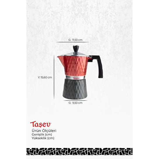 Bambum Taşev Tt1205 Diamante - Moka Pot 6 Fincan