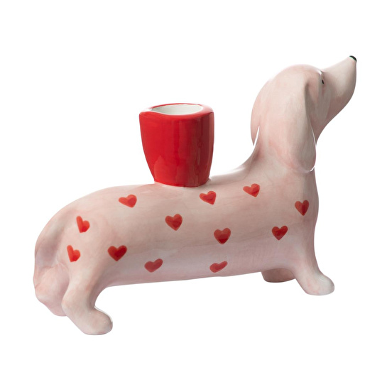 Mudo Home Pink Puppy Mumluk 17x6x12 Cm