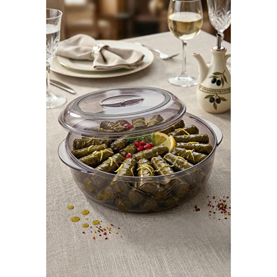 Vienev Akrilik Yuvarlak Saklama Kabı - Yemek Saklama Kabı 1,7 Litre