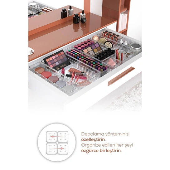 Vienev 7'li Şeffaf Çekmece Içi Düzenleyici Organizer 2x(o.dkdrtgn) 4x(k.dkdrtgn) 1x(d.dktrgn)