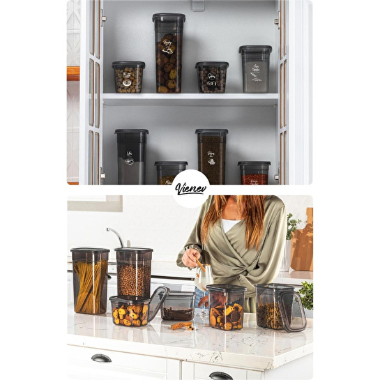 Vienev 24lü Peggy Dikdörtgen Saklama Kabı Seti 6x( 1900ml, 1500ml, 1150ml, 800ml ) Etiketli