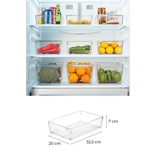 Vienev 3 Adet Kapaksız Buzdolabı Organizeri Küçük 4,5 Litre
