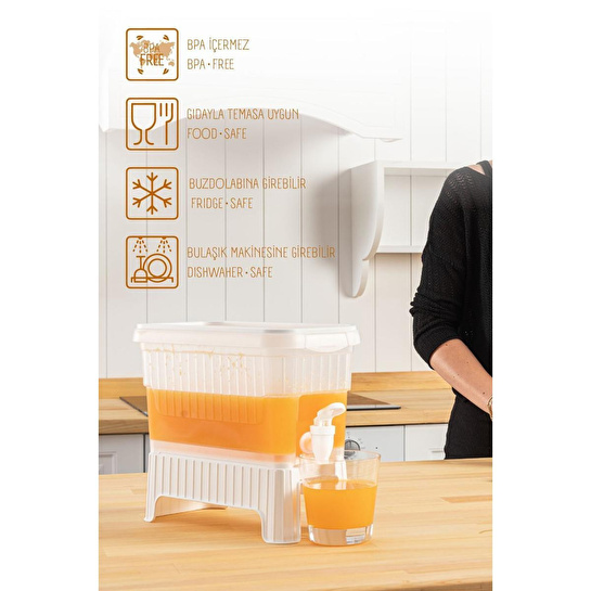Vienev 4 Litre Su Limonata Meşrubat Sebili Beyaz