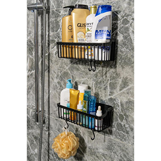 Vienev 2'li Yapışkanlı Banyo-mutfak Organizer Raf
