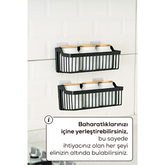 Vienev 2'li Yapışkanlı Banyo-mutfak Organizer Raf