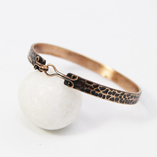 Coho Objet Coho Tılsım Bakır El Yapımı Antique Motifli Bileklik