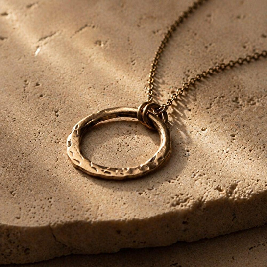Coho Objet Coho Tılsım Circle Dövme Bakır Kolye