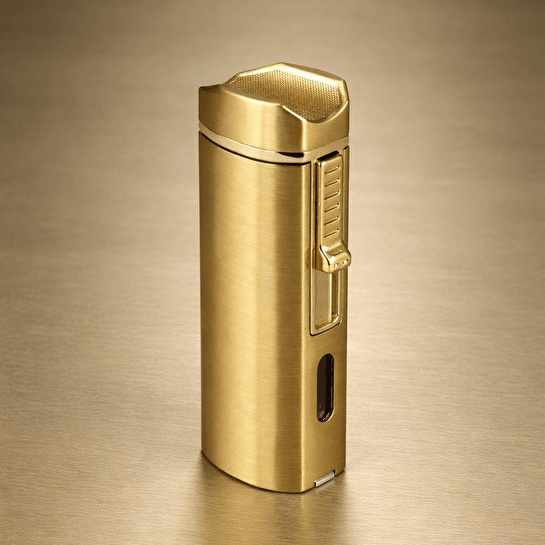 Coho Objet Coho Brazen Standlı Çift Torch Brass Puro Çakmağı