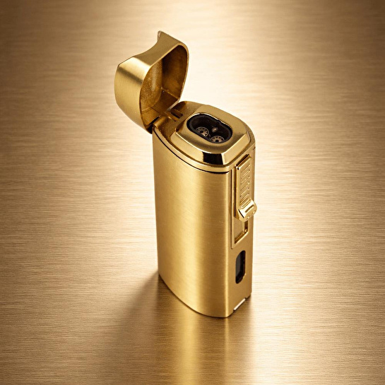 Coho Objet Coho Brazen Standlı Çift Torch Brass Puro Çakmağı