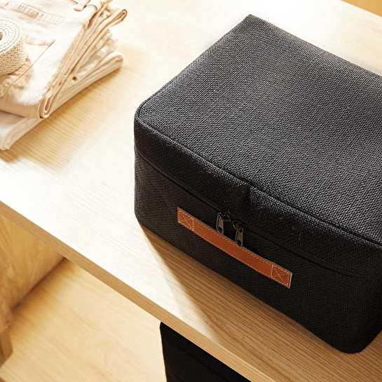 Ocean Home Textile 4'lü Siyah Renk Jüt Hurç Set 2 Adet 30 X 22 X 18 / 2 Adet 52 X 28 X 21 Cm