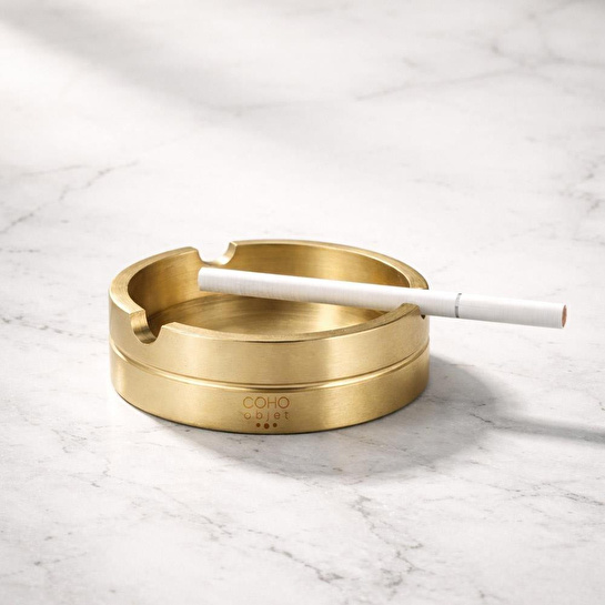 Coho Objet Coho Brazen Classy Yuvarlak Pirinç Mini Küllük