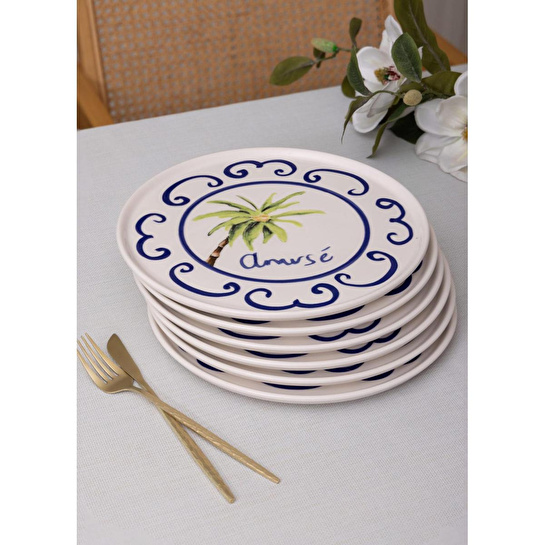 The Mia Palma Servis Tabağı 6lı Set 26 Cm