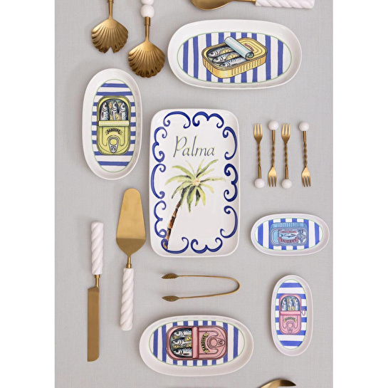 The Mia Palma Oval Servis Tabağı 4lü 17 Cm