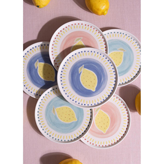 The Mia Italian Summer Pasta Tabağı 6lı Set 19 Cm