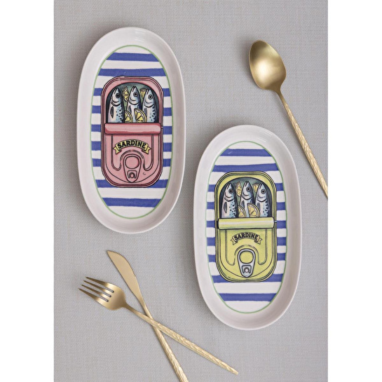 The Mia Palma Oval Servis Tabağı 2li 23 Cm