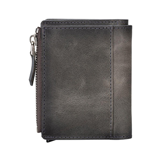 Bloominbag Siena Ash Gray Mekanizmalı Deri Cüzdan & Kartlık (rfid Korumalı)